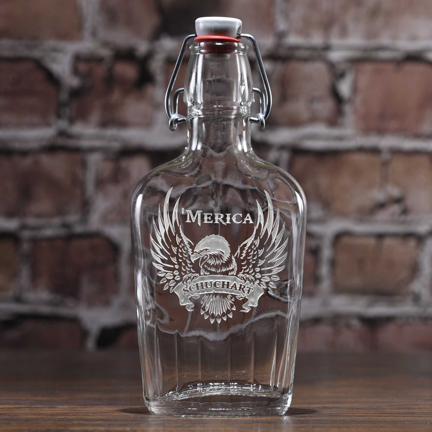 Merica Bald Eagle, USA Custom Flask With Name