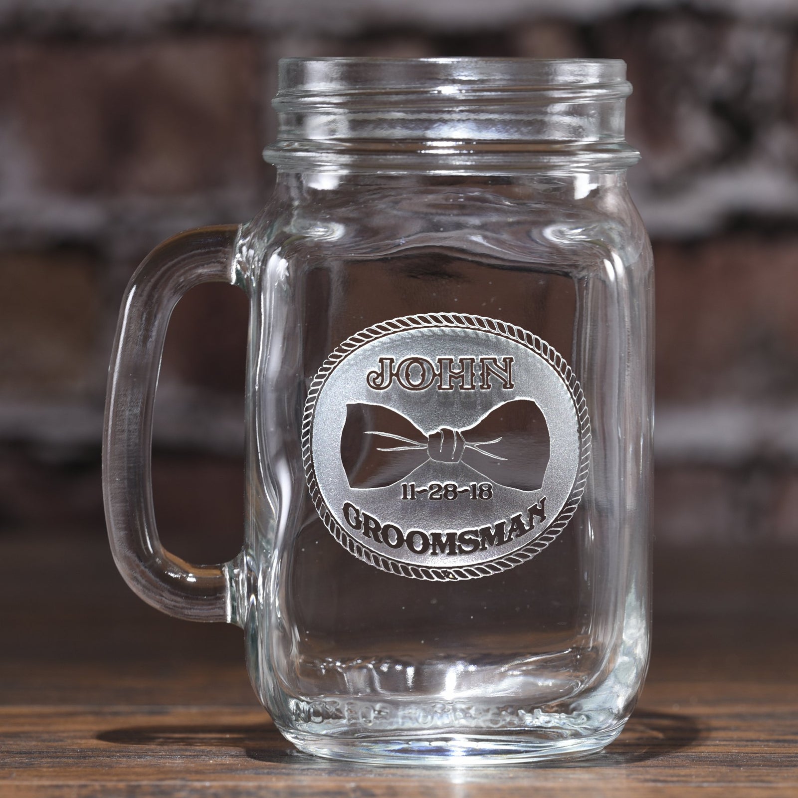 Bowtie Mason Jar Groomsmen Gift