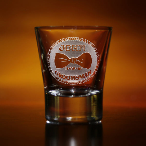 Groomsman Shot Glasses, Bowtie
