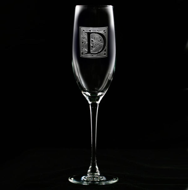 Monogrammed Engraved Champagne Flutes Glasses