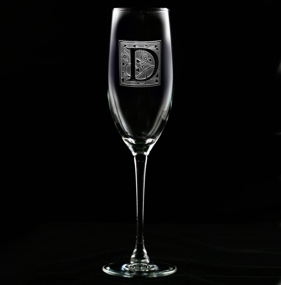 Monogrammed Engraved Champagne Flutes Glasses