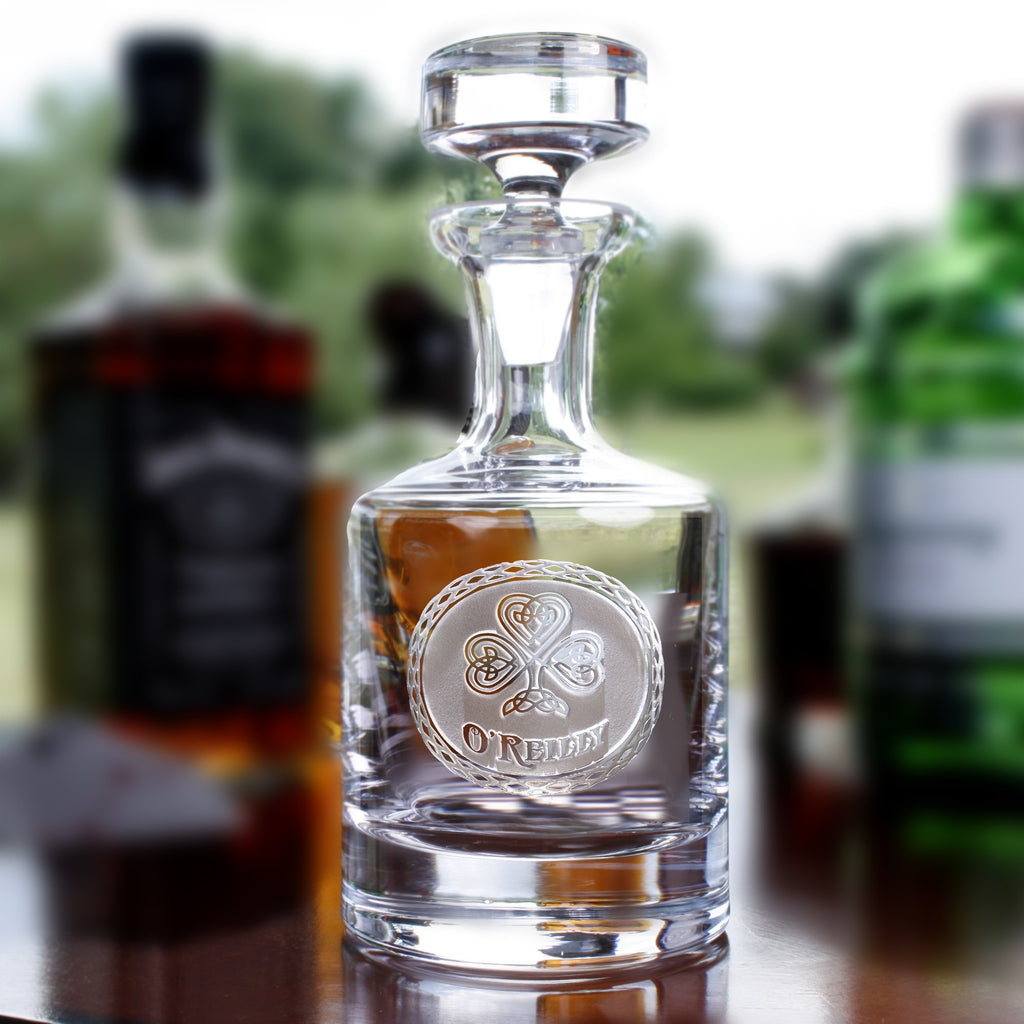 Irish Celtic Clover Whiskey Decanter