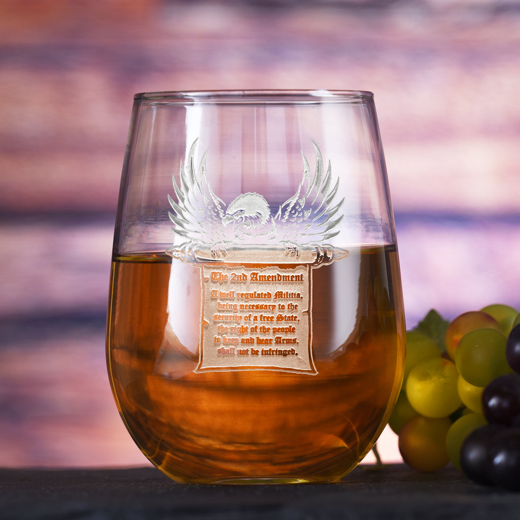 Second Amendment Gun Rights Wine Glass