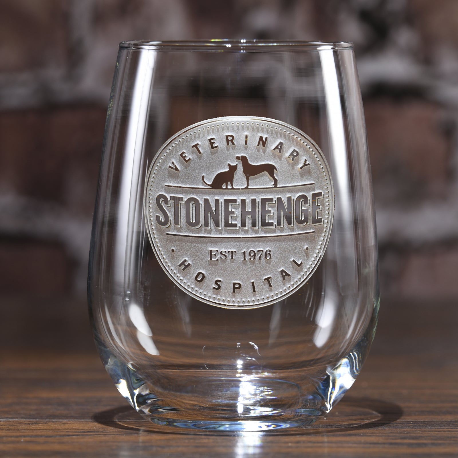 Corporate Logo Stemless Wine Glass