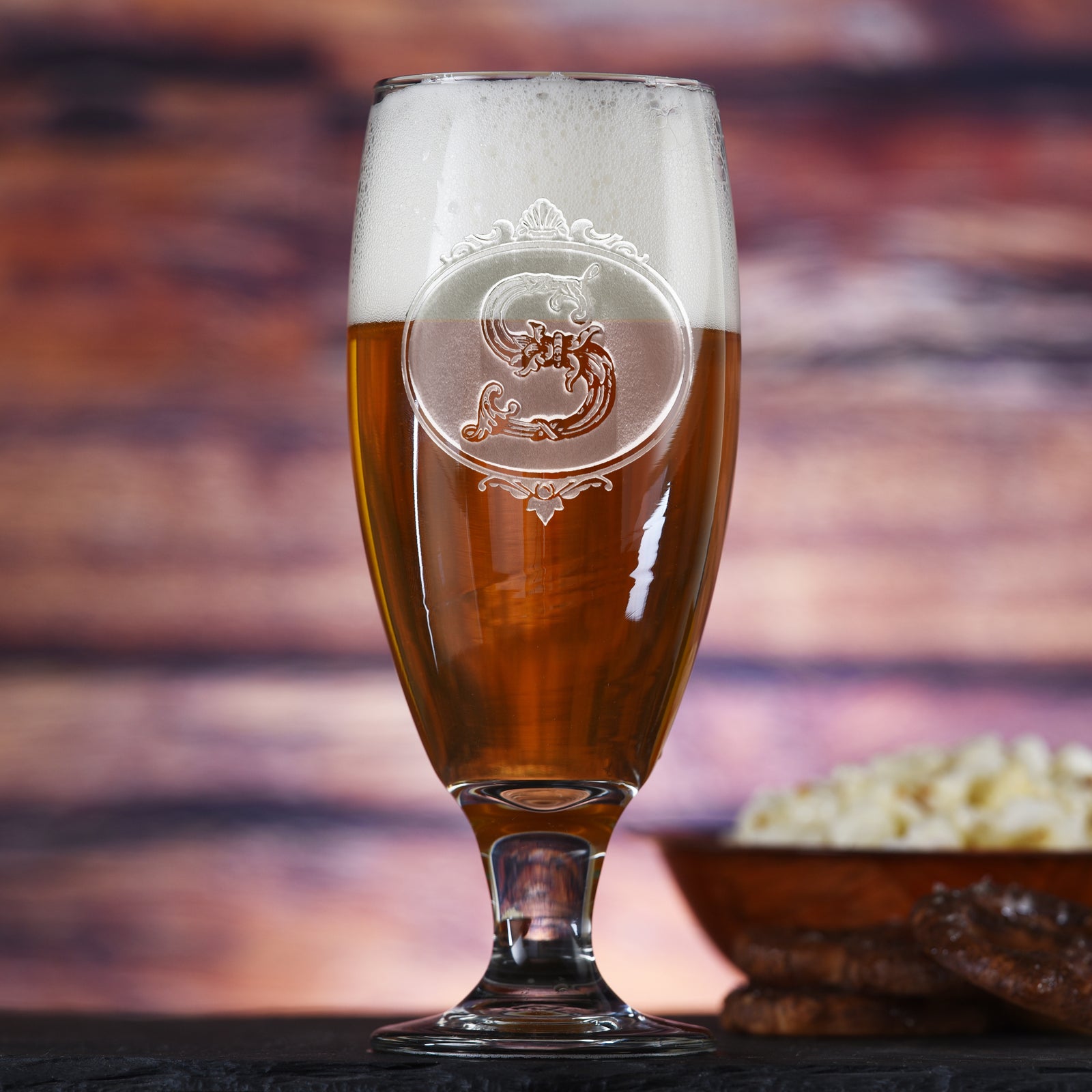 Monogrammed, Personalized Glass Goblet M21
