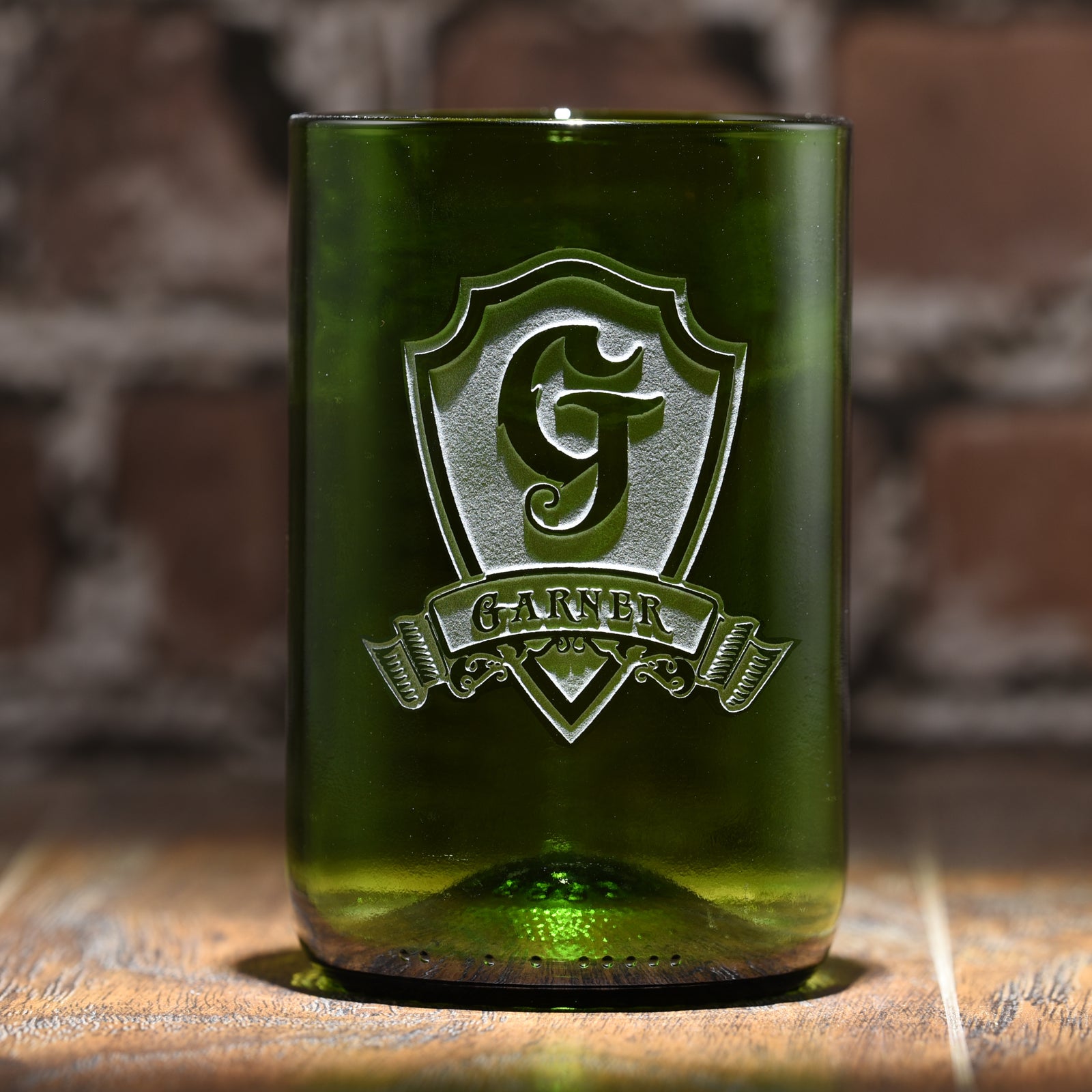 Green, Recycle Wine Bottle Glass, Engraved Tumbler