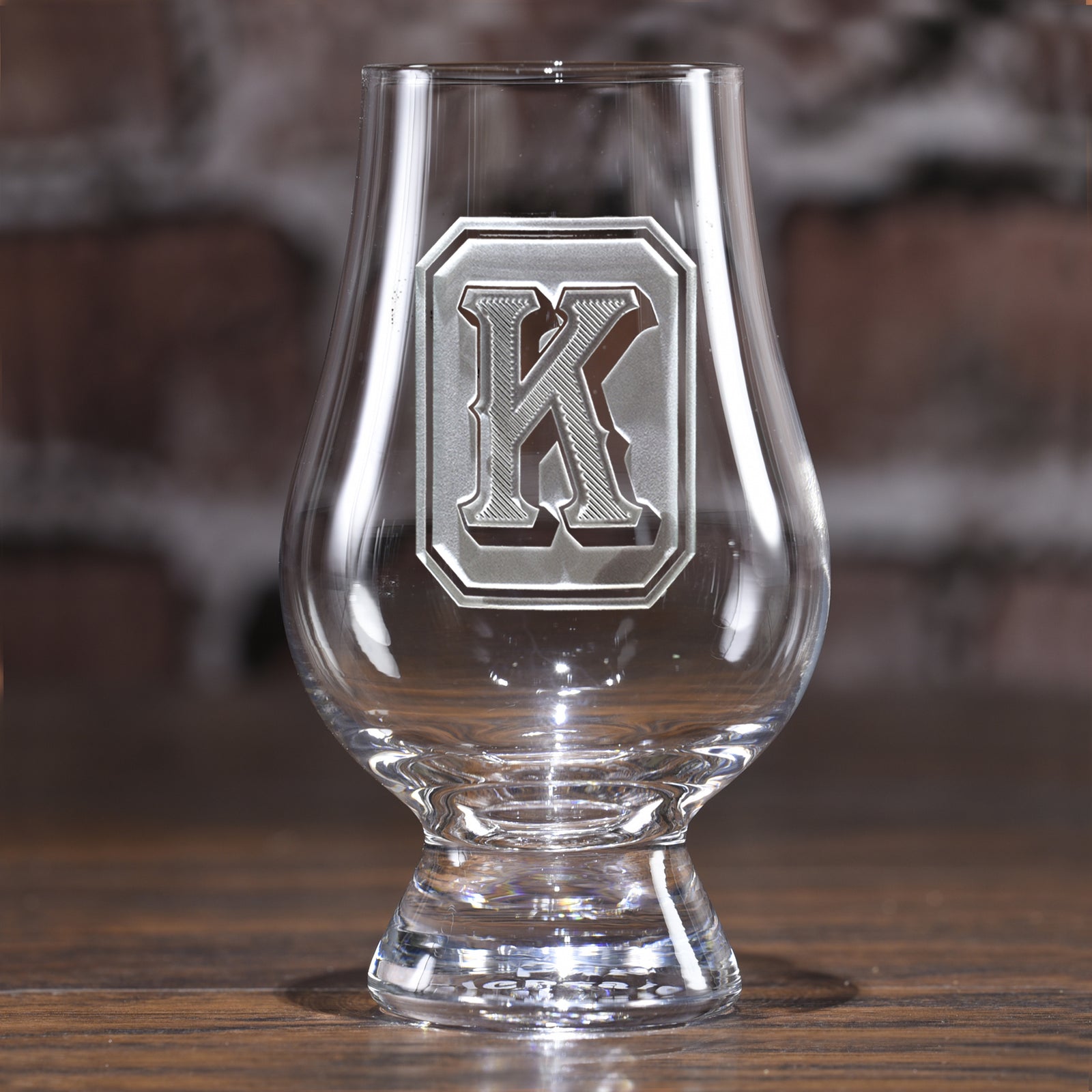 Monogrammed Full Emerald Design Glencairn