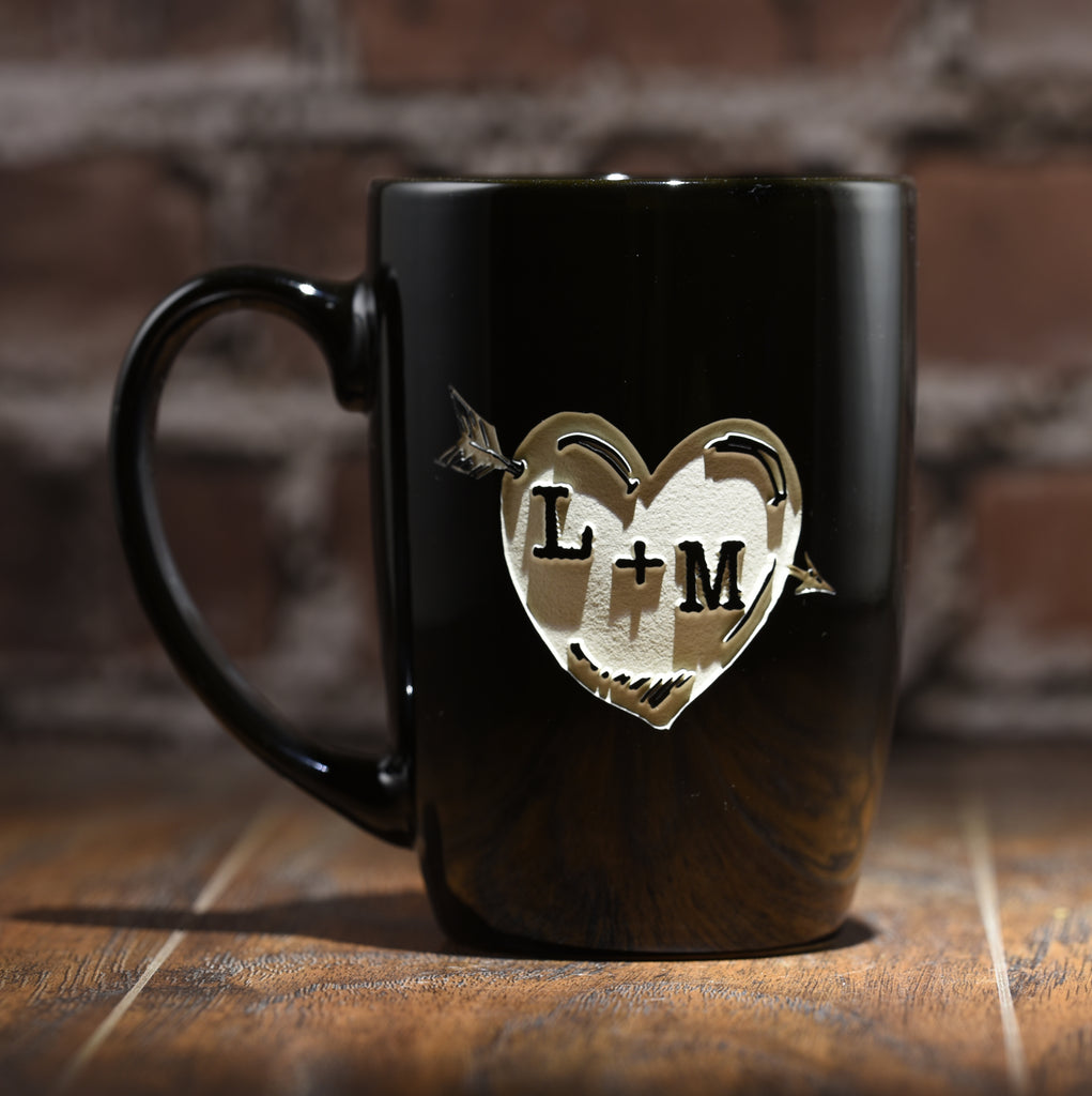 Initials in Heart Custom Coffee Mug