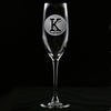 Initial Circle Engraved Champagne Flute