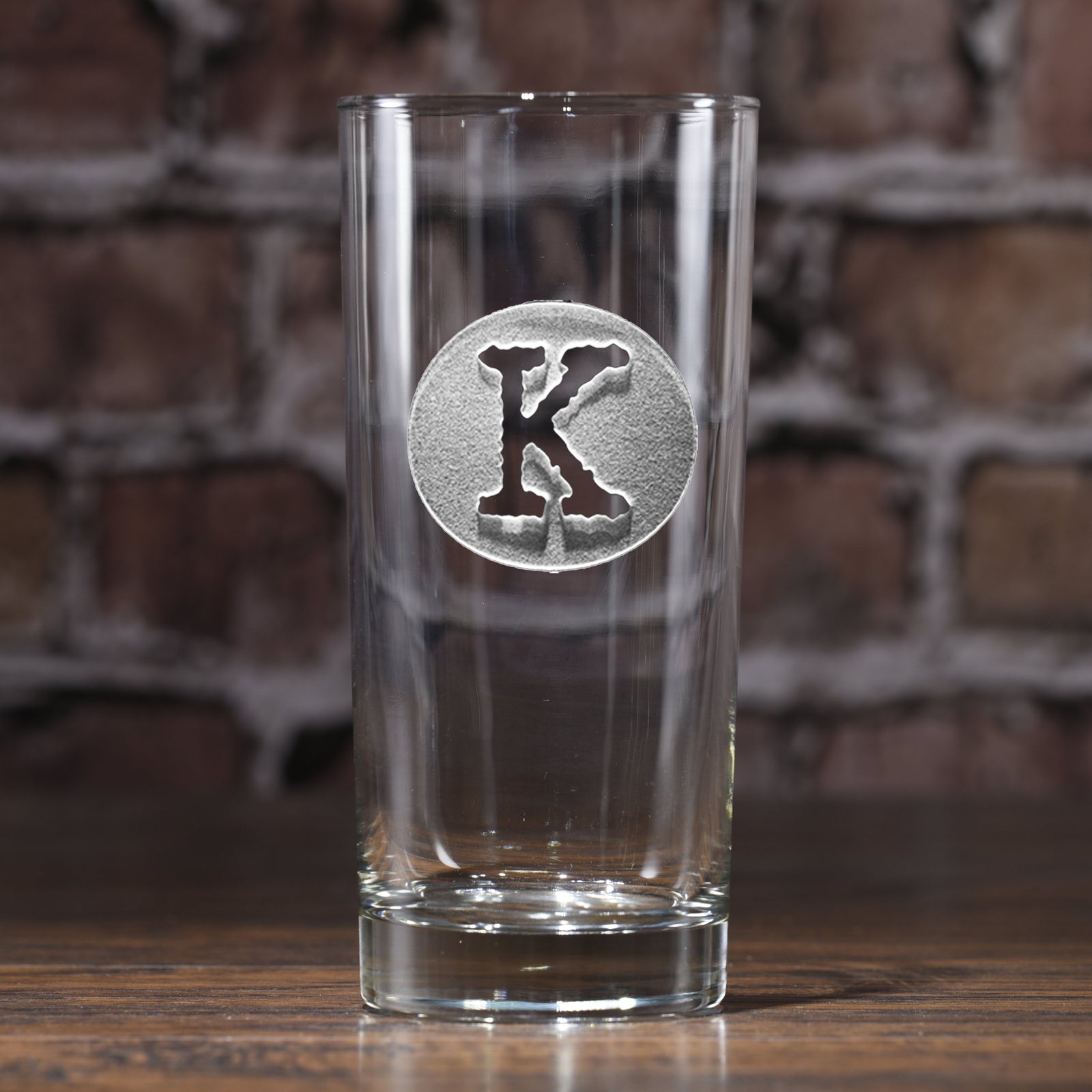 Typewriter Font Engraved Highball Cooler Glass