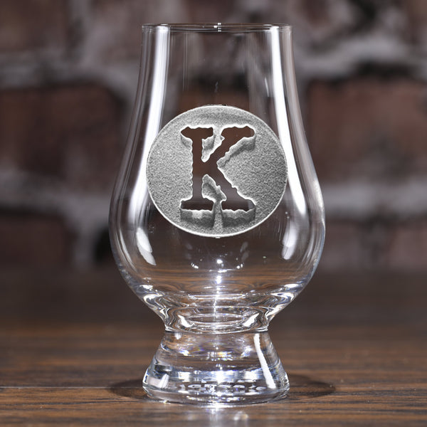 Typewriter Font Engraved Glencairn Glass