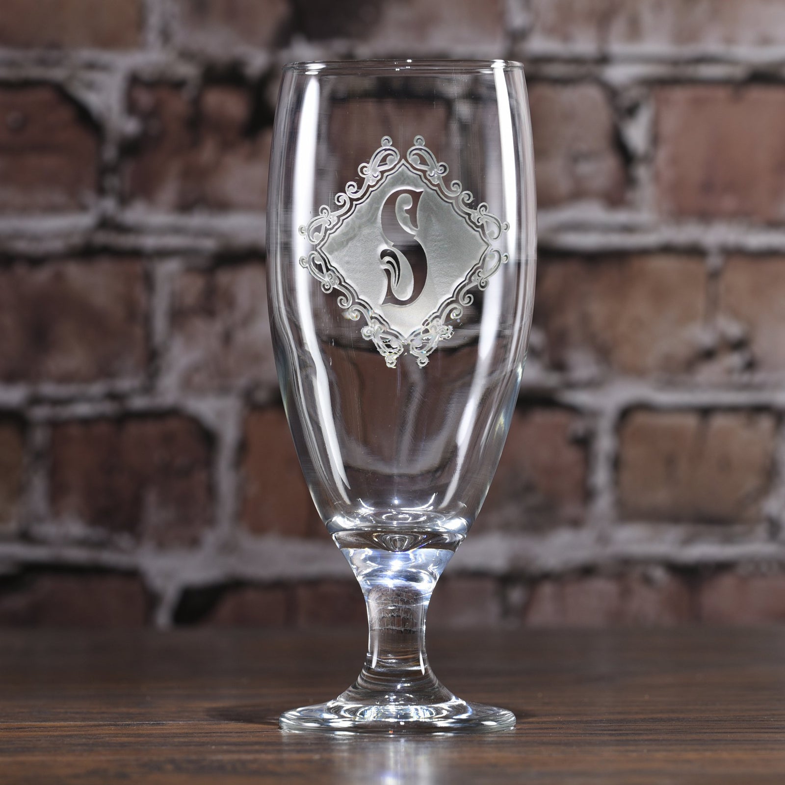 Engraved Monogram Water Iced Tea Goblet