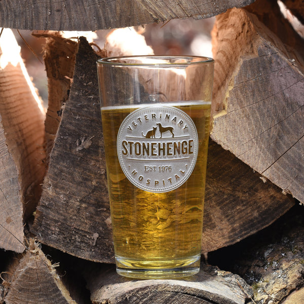 Logo Engraved Pub Pint Beer Glasses