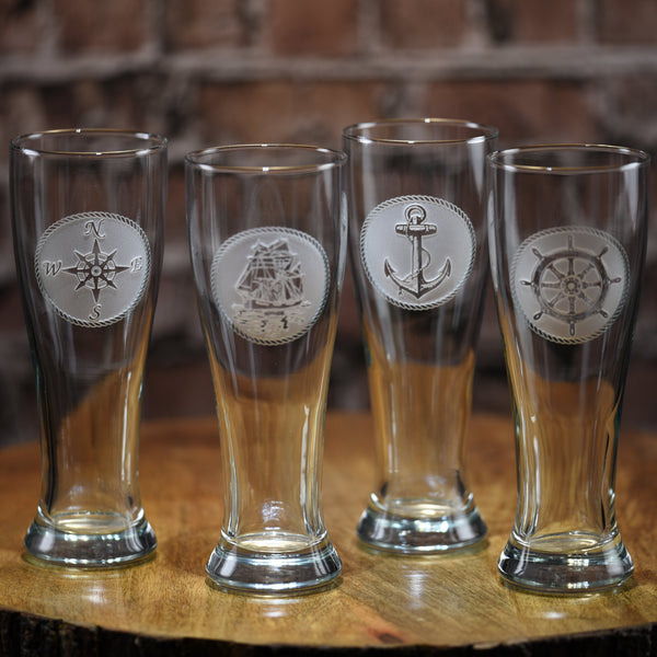 Nautical Pilsner Beer Glasses