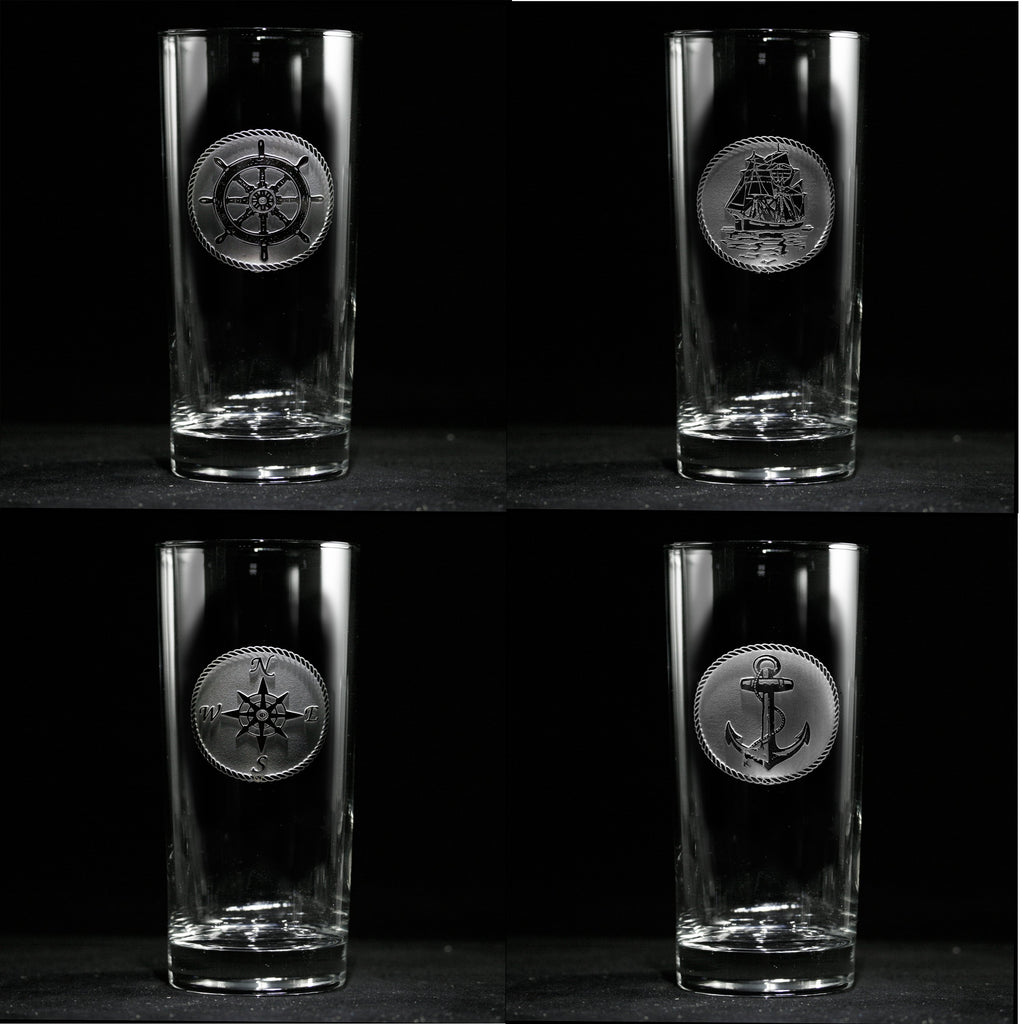 Nautical Beach Highball Cooler Glass