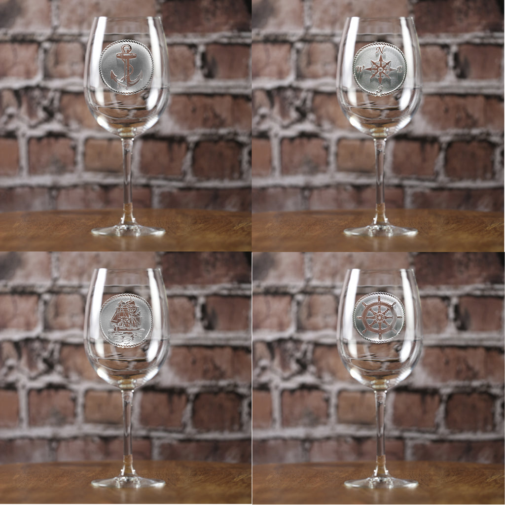 Nautical Beachy-Themed Wine Glasses