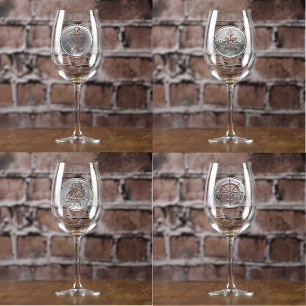 Nautical Beachy-Themed Wine Glasses