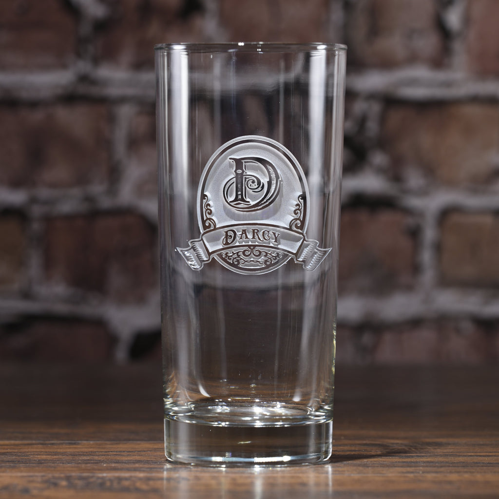 Mixed Drink Glasses, Engraved Highball