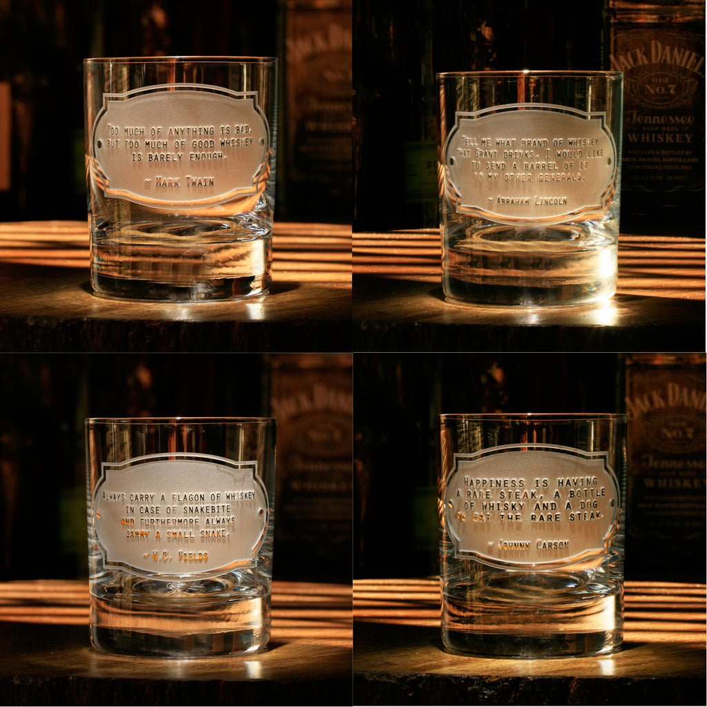 Whimsical Whiskey Legends Quotes, Set of 4