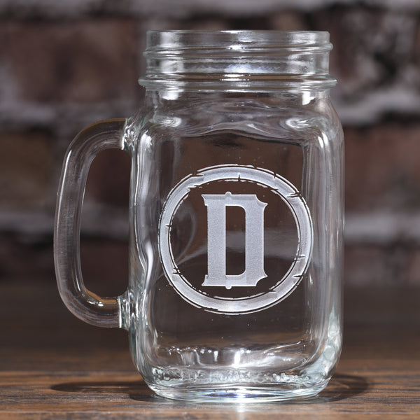 Rustic Engraved Mason Jar