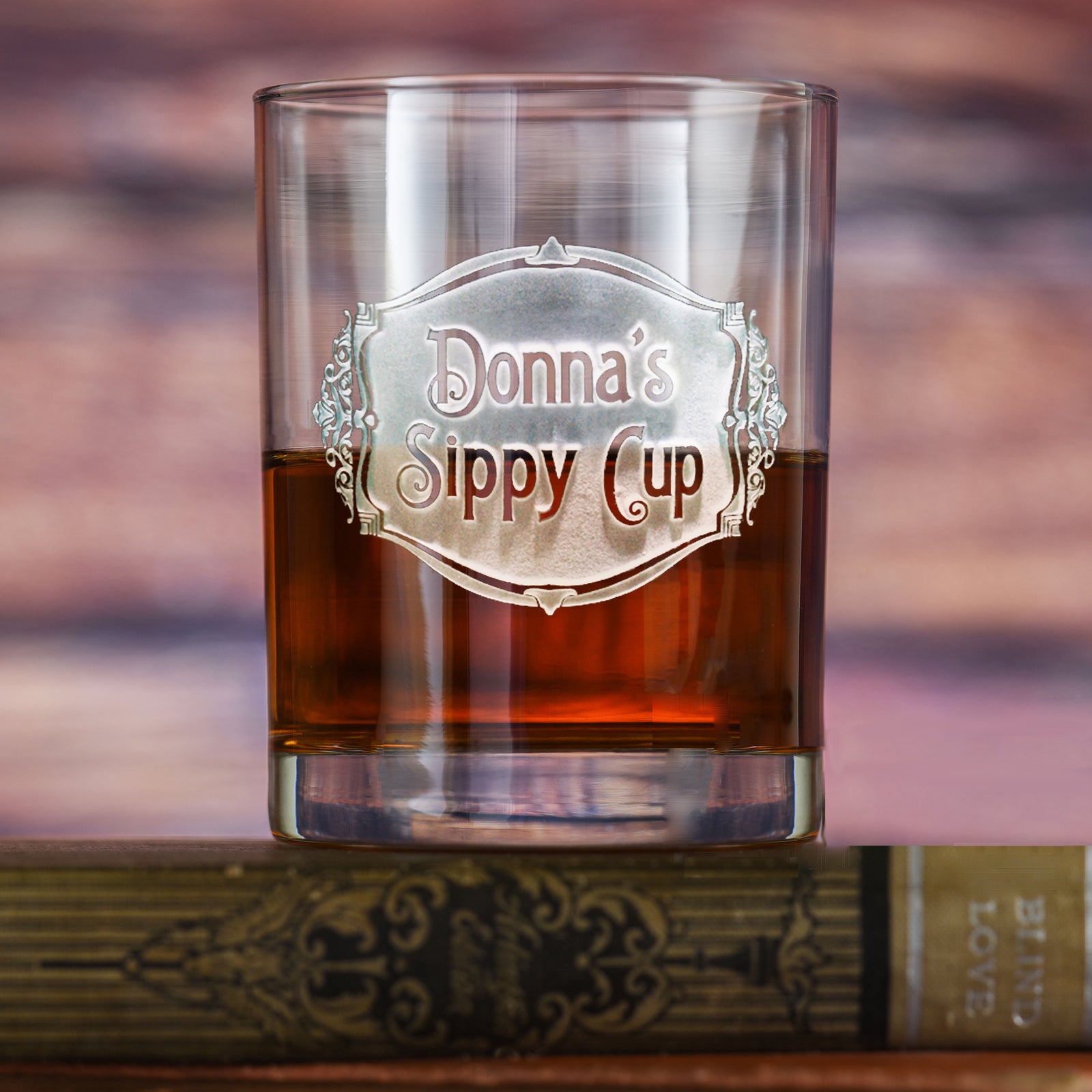 Personalized Sippy Cup, Whiskey Scotch Glass