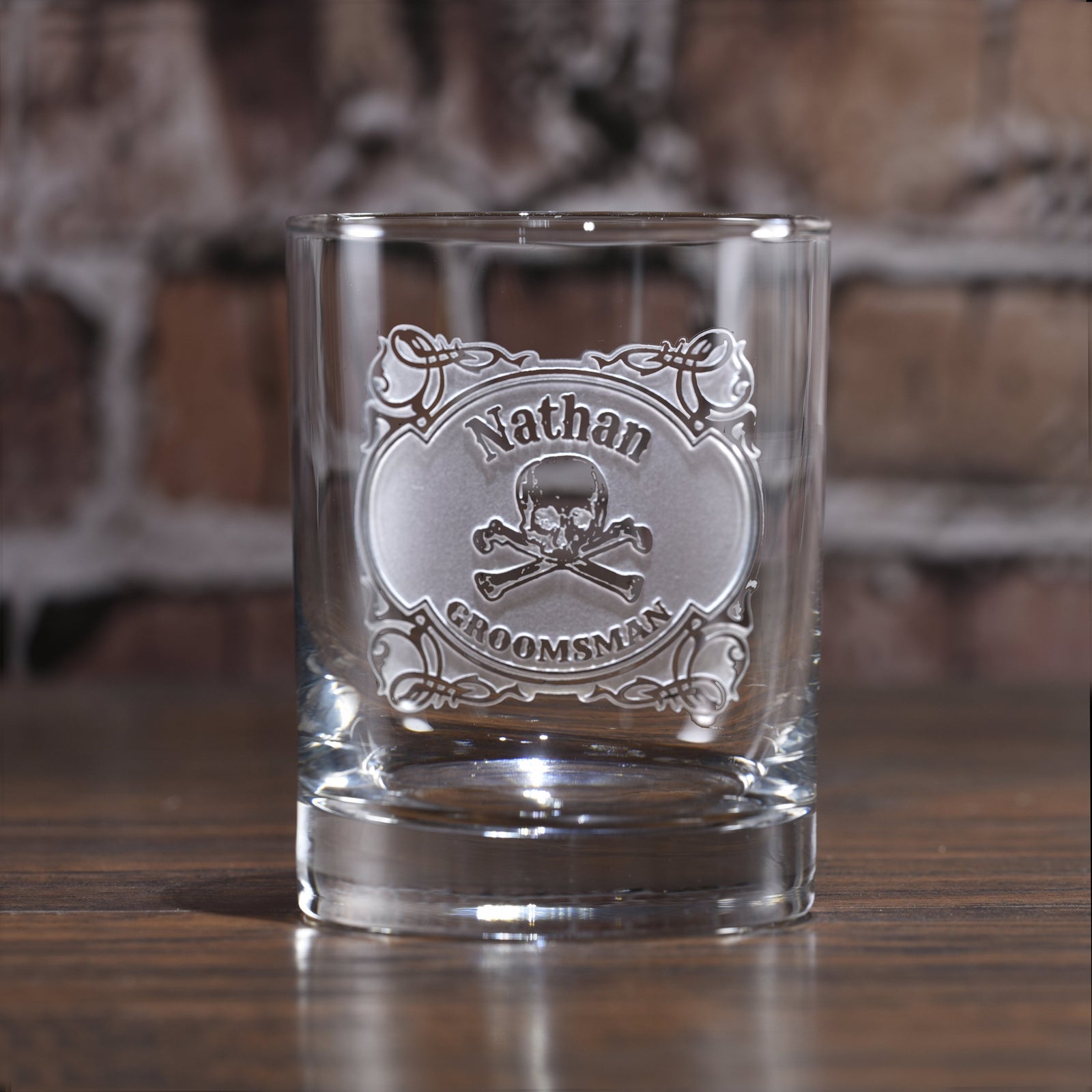 Skull and Bones Whiskey Bourbon Rocks Glass