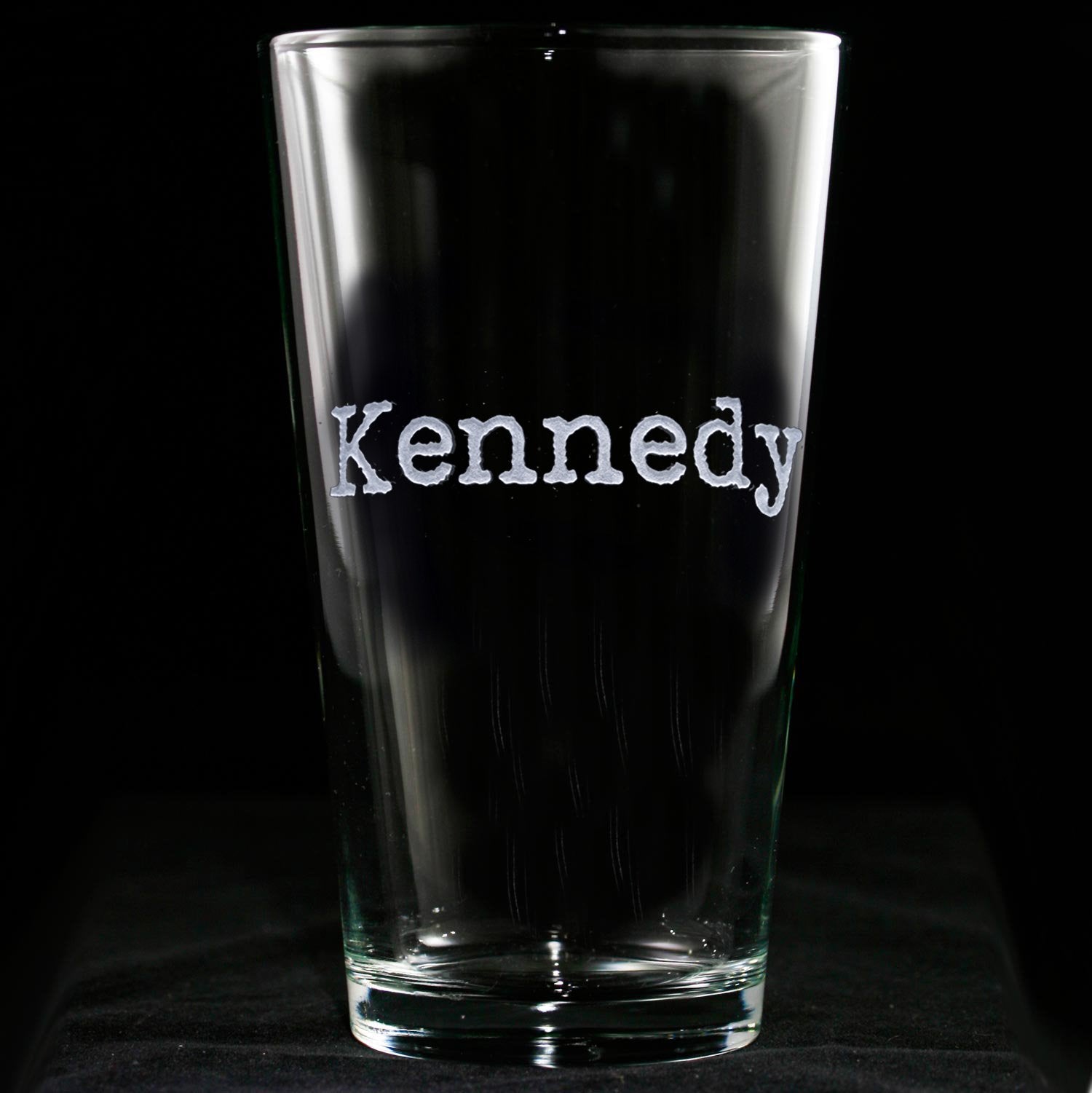Typewriter Font Personalized Pint Pub Glass