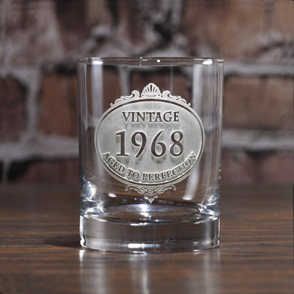 Customized Engraved Vintage Year Whiskey Glasses