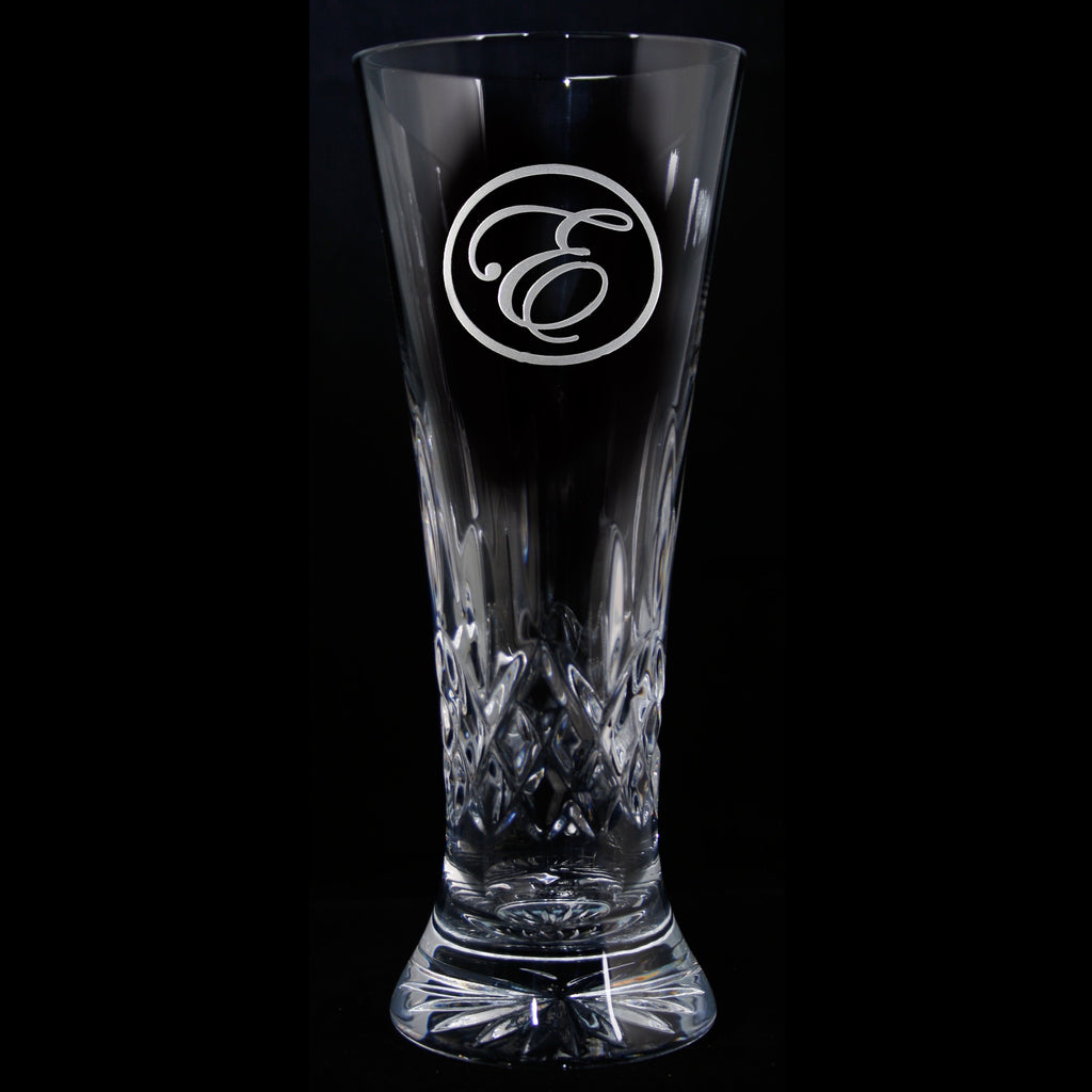 Engraved Crystal Beer Pilsner, PAIR