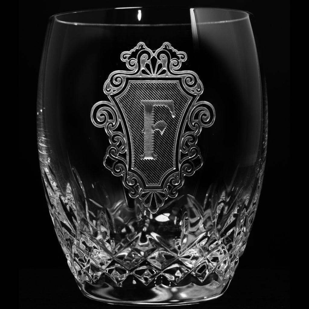 Engraved Waterford Crystal Whiskey Glasses, PAIR