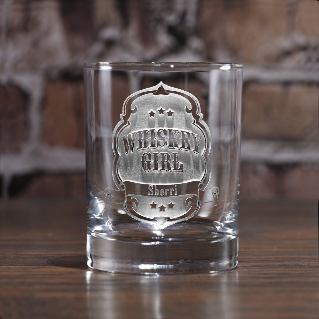 Whiskey Girl Engraved Whiskey Glass