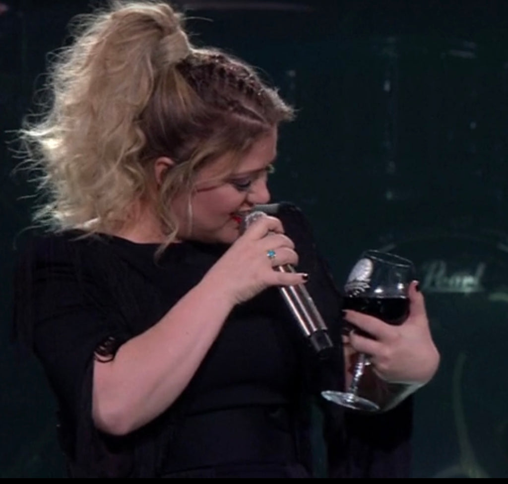 Kelly Clarkson Loves Our Red Wine Glass