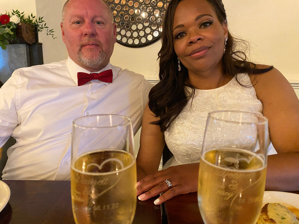 Custom Toasting Glasses and Favors for the Bride and Groom