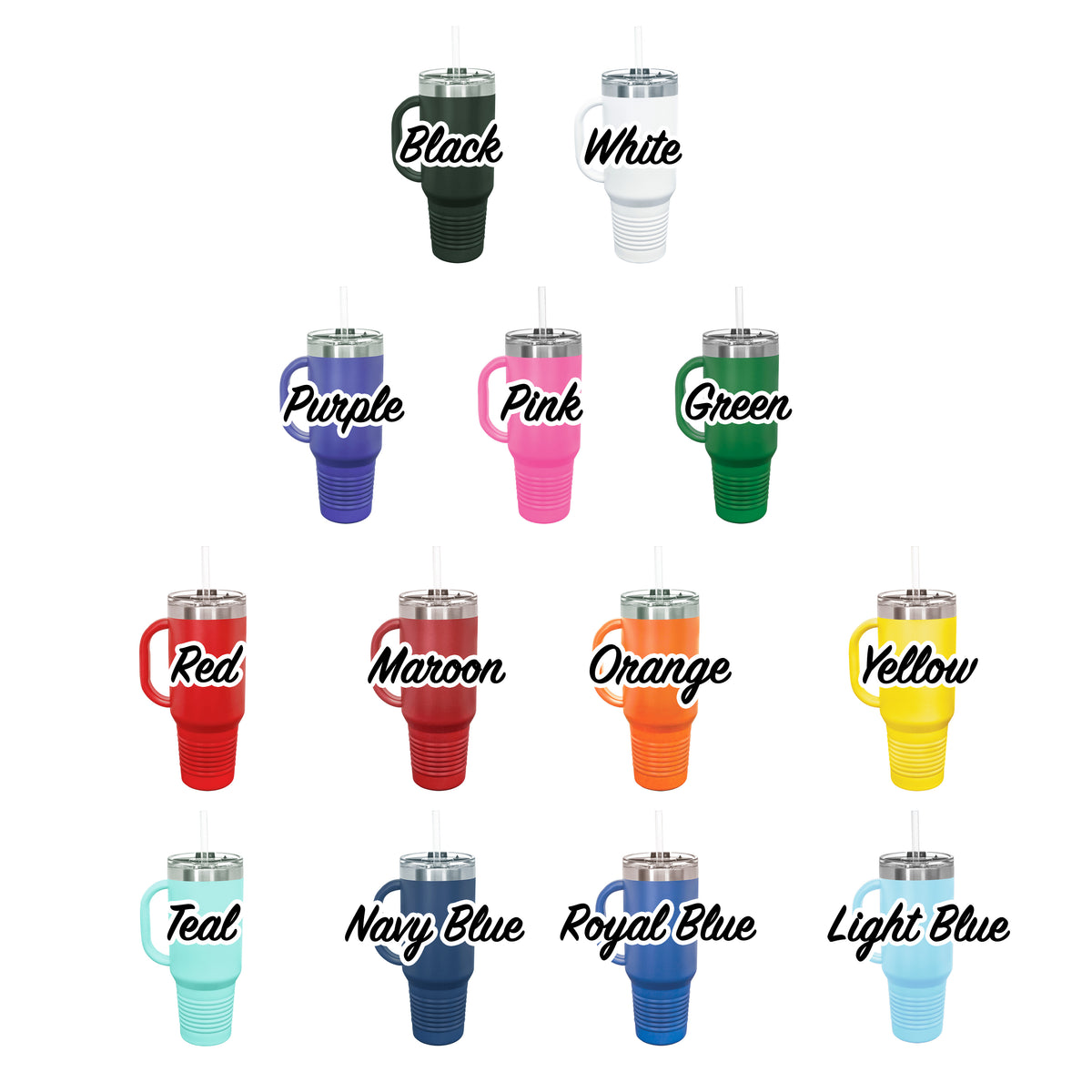 Your Logo 40oz Travel Mug With Handle Straw Included