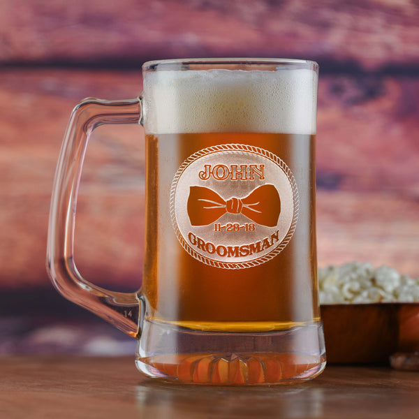 Groomsman Bowtie Beer Mug