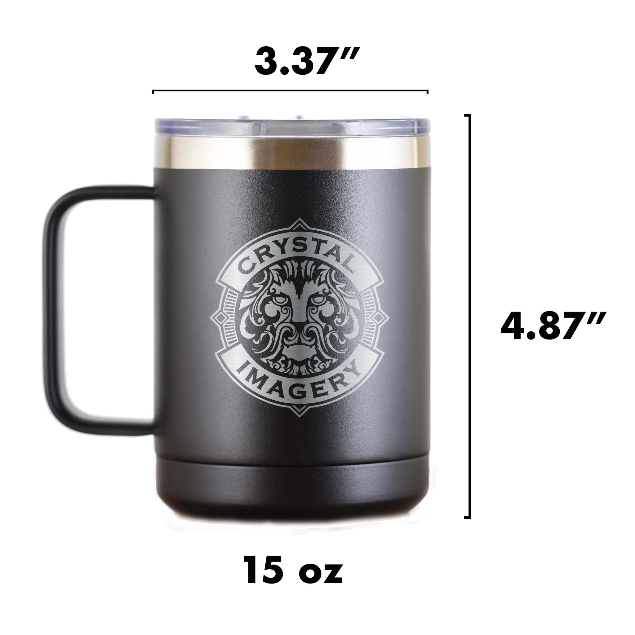 Your Logo Travel Coffee Mug Tumbler with Handle– Crystal Imagery