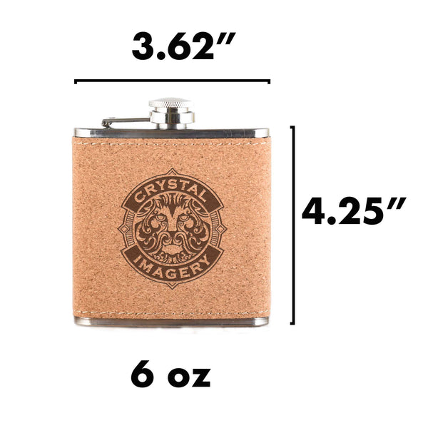 Cork Over Stainless Steel Flask with Your Logo in Black- Wholesale