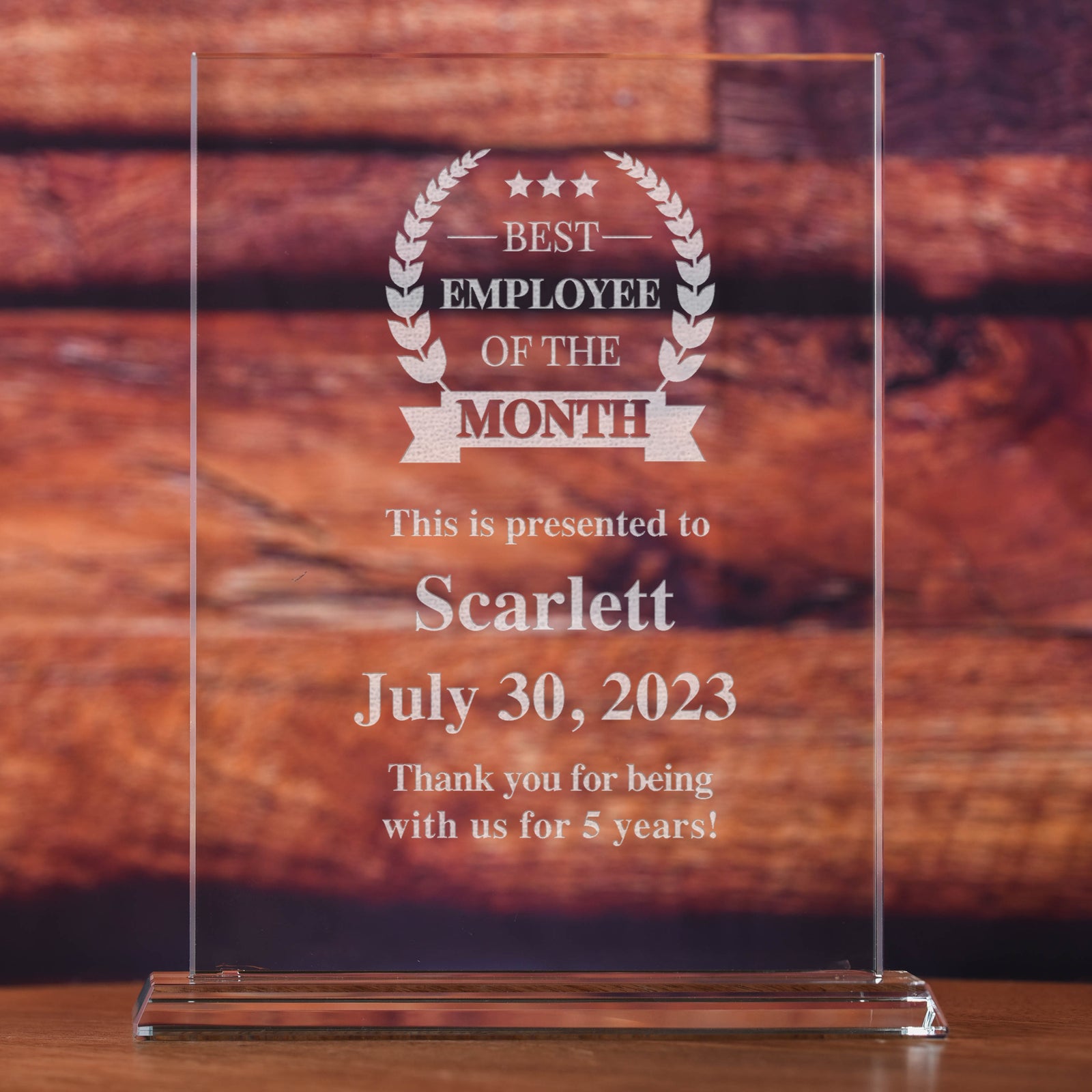 Employee of the Month, Glass Desktop Recognition Award