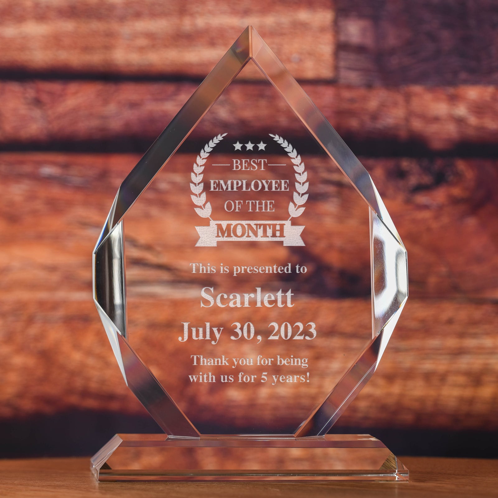 Employee of the Month, Crystal Diamond Desktop, Recognition Award