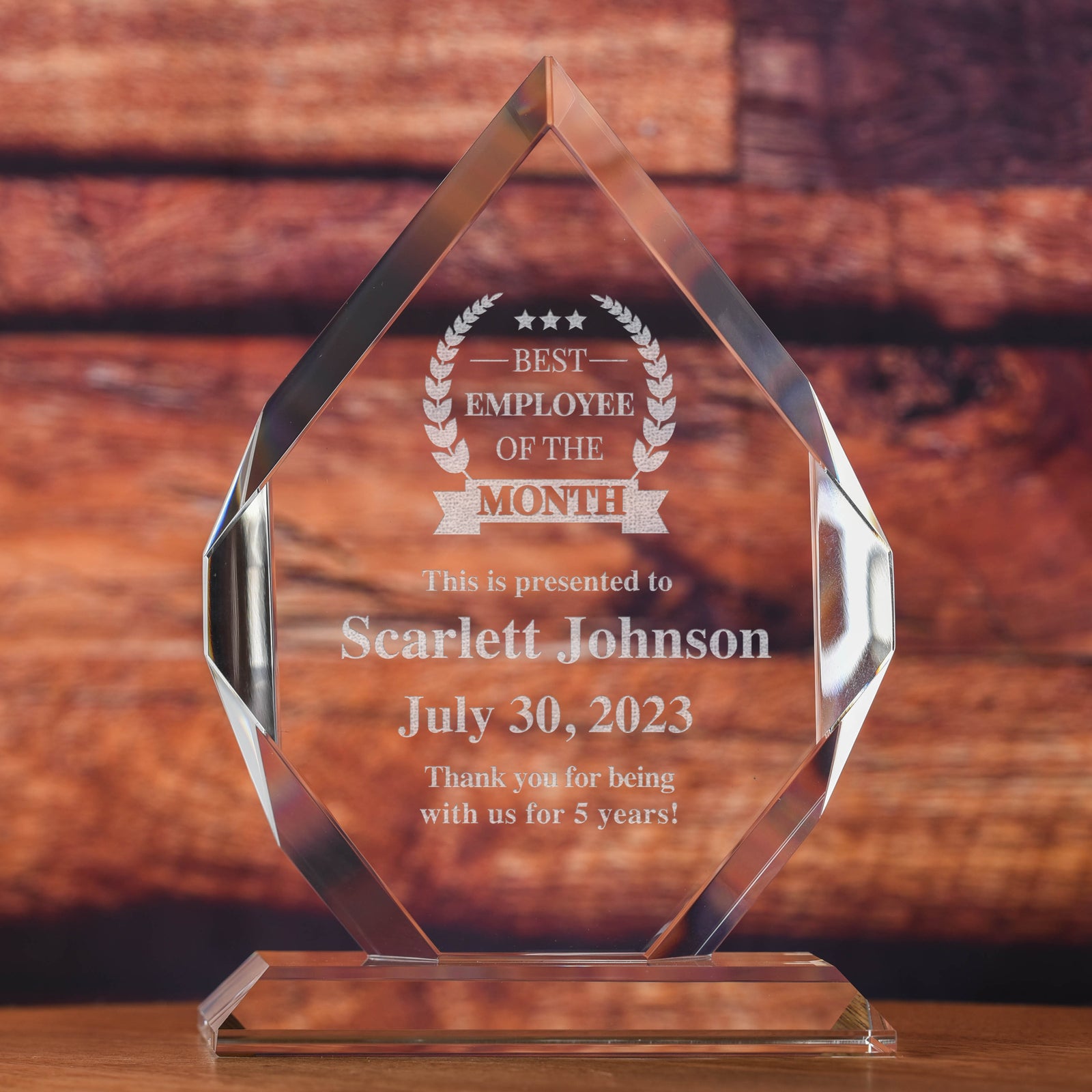 Employee of the Month, Crystal Diamond Desktop, Recognition Award