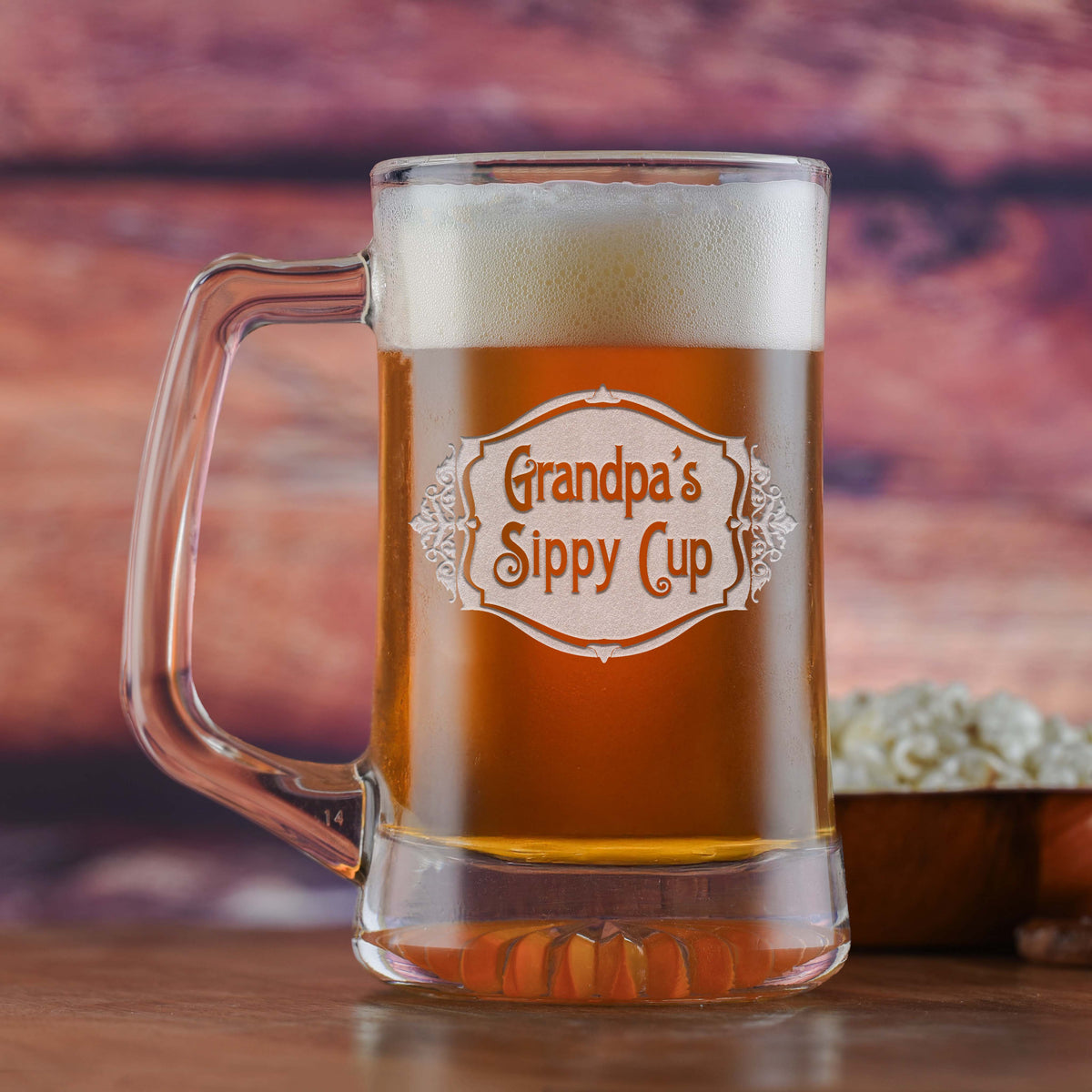 Grandpa Sippy Cup Beer Mug, Engraved