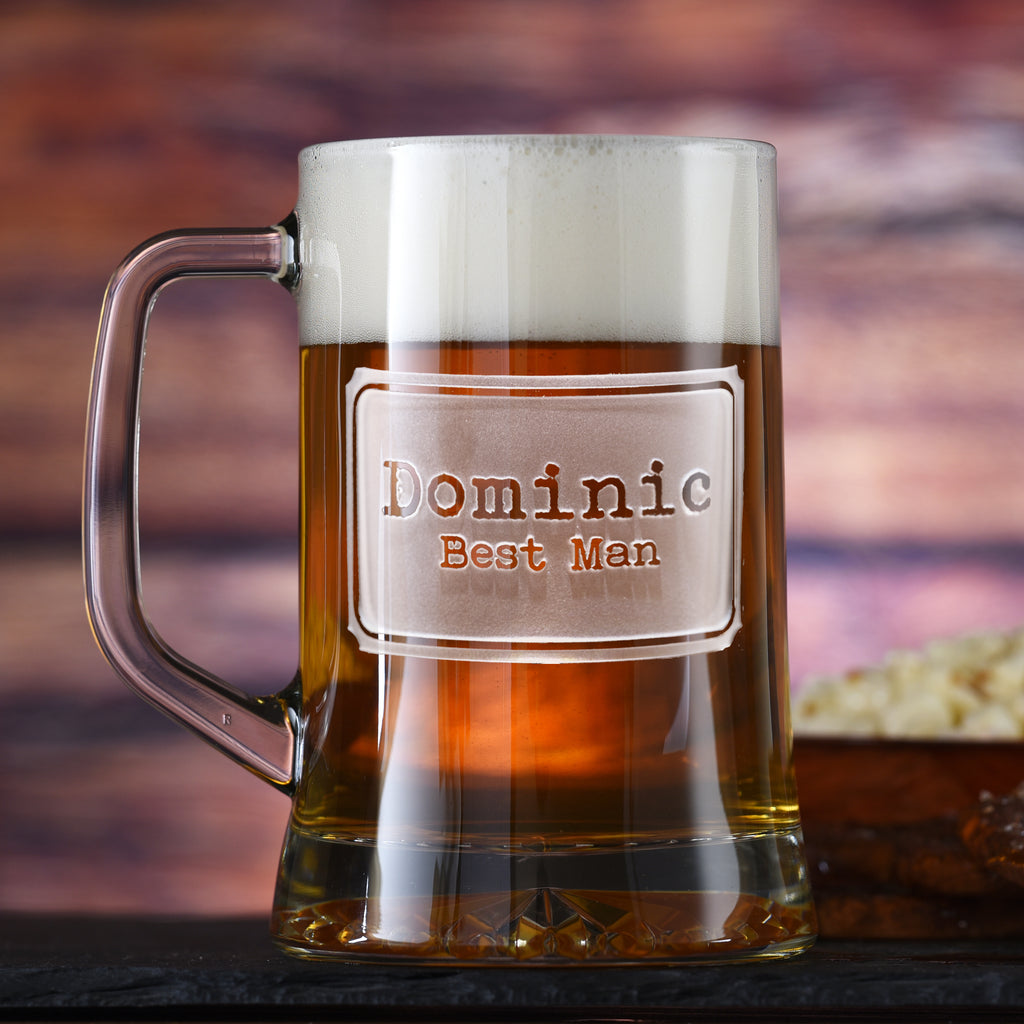 Personalized Beer Mugs for the Best Man and Groomsmen - Crystal