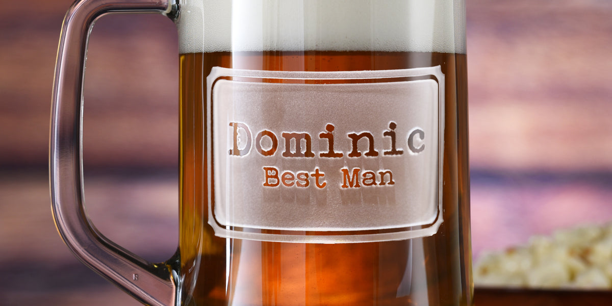 Personalized Beer Mugs for the Best Man and Groomsmen - Crystal