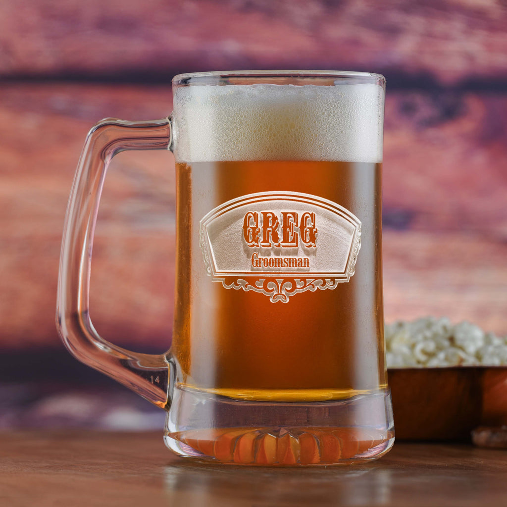 Groomsmen Best Man Gifts, Engraved Beer Mugs