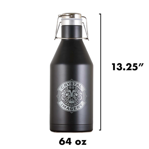 My Own Logo Black Vacuum Insulated Growler with Swing-Top Lid, Wholesale