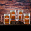 Laser Etched Groomsman or Bridesmaid Beer Mug Glass Gift Set of 4