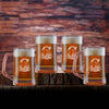 Laser Etched Personalized Beer Mug Glass Gift Set of 4