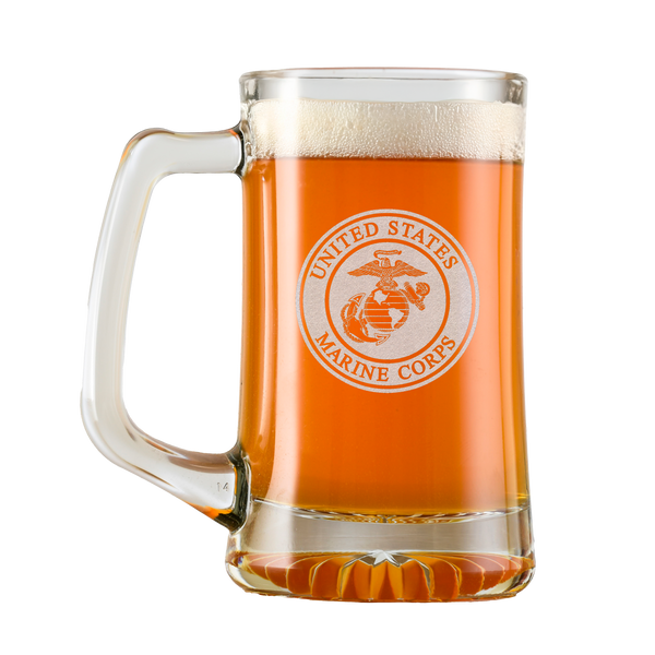 Laser Etched Marines Logo Beer Mugs Wholesale