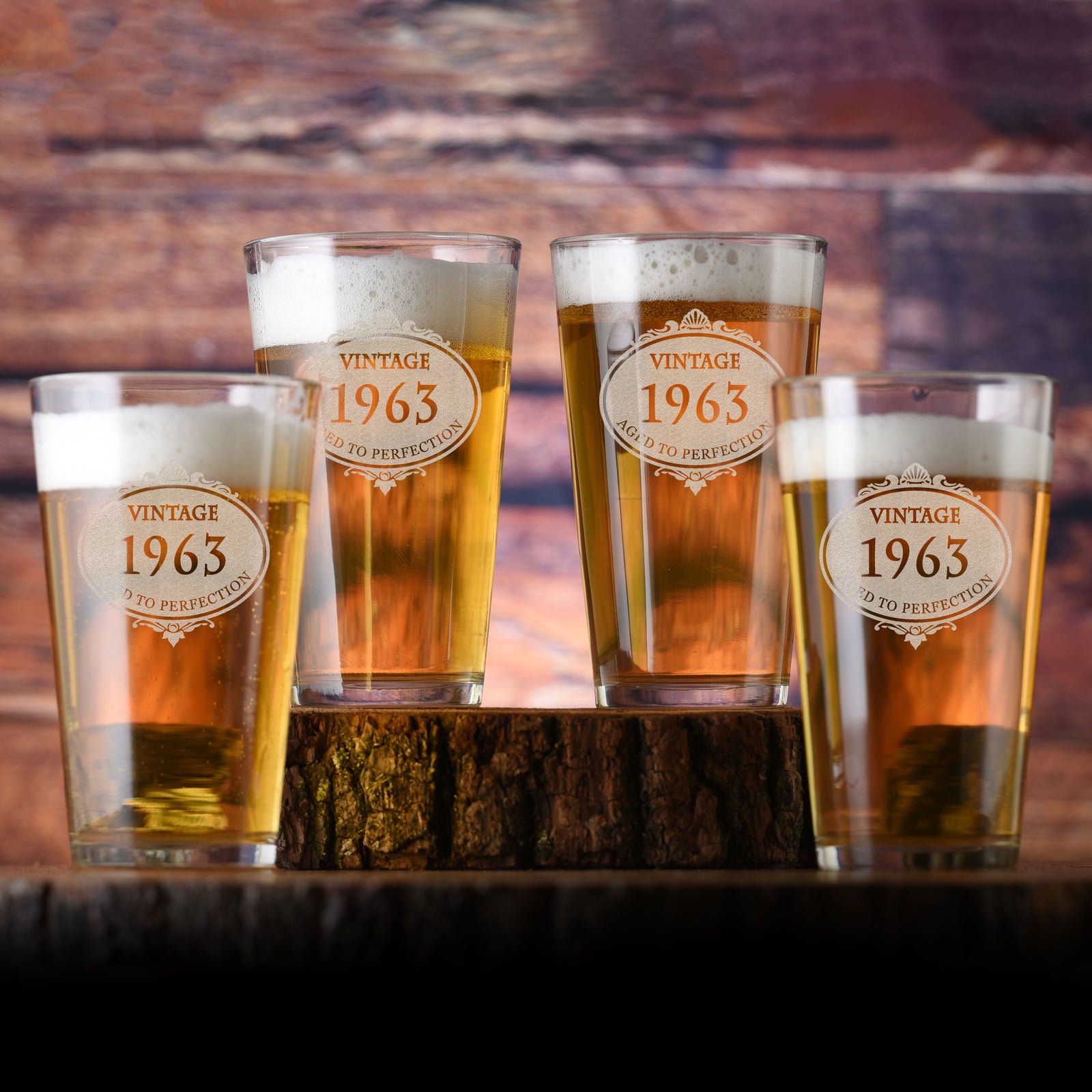 Laser Etched, Birthday Beer Pint Glass (Set of 4)