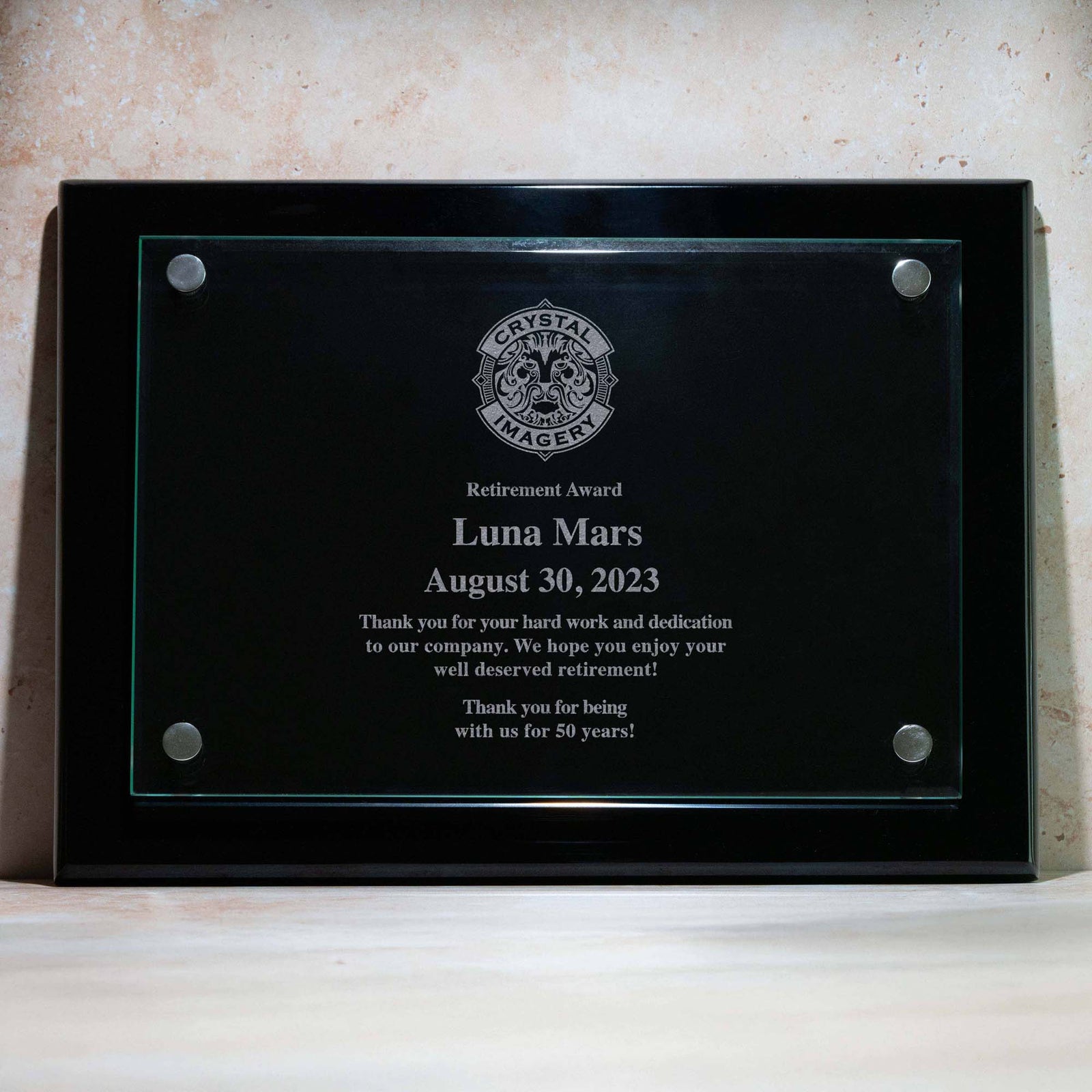 Black Wall Plaque, Recognition Award - Your Design
